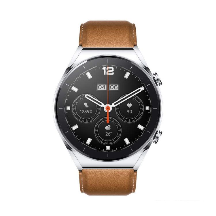 Xiaomi Watch S1 Silber Lederarmband Braun