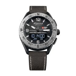 Alpina Alpiner X Smartwatch Limited Edition Lederband Dunkelbraun Grau