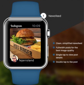 So könnte Instagram auf der Apple Watch aussehen