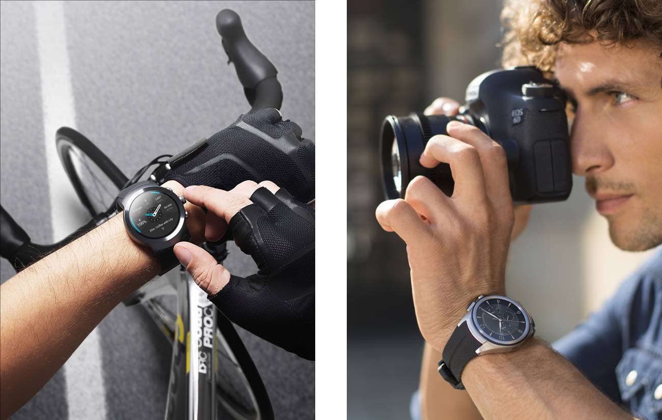 Smartwatch kaufen LG Watch Sport Fahrrad und LG Watch Urbane Fotograf