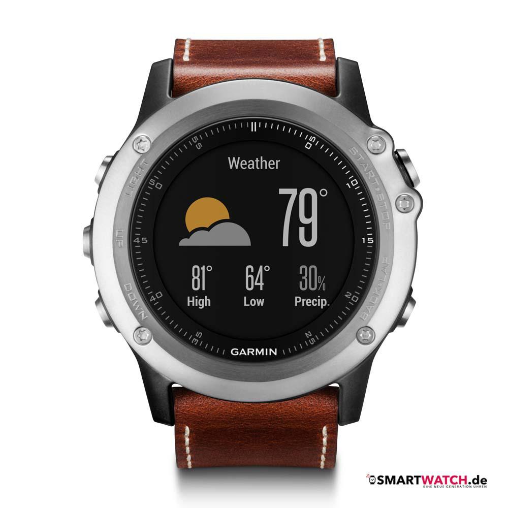 Garmin_Fenix_3_Saphir - Leder - Rotbraun