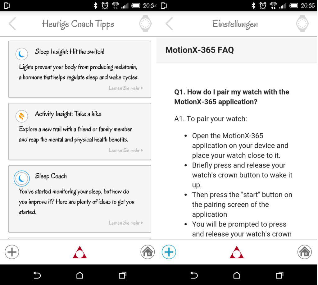 MotionX App Coach Tipps und FAQ