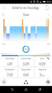 MotionX App Schlafanalyse