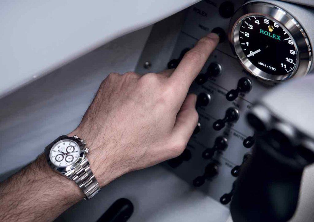 Rolex Daytona Andy Green und Rolex Tachometer, Bildcredit Fred Merz
