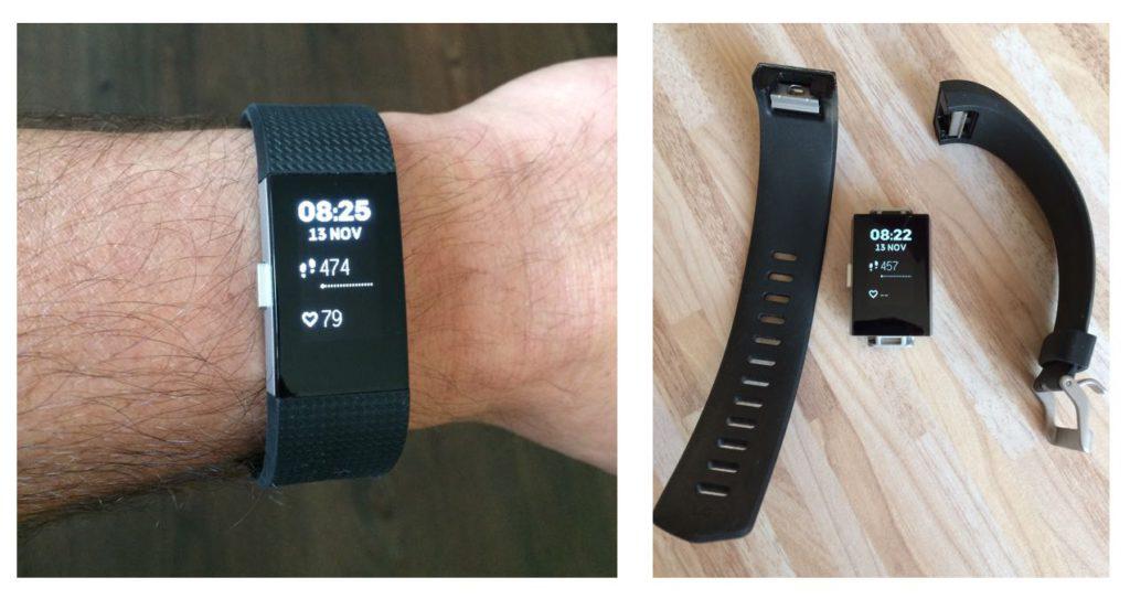 Fitbit Charge 2 am Arm und wechselbare Armbänder
