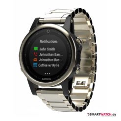 Garmin fenix 5s Sapphire HR, Gliederarmband - Silber