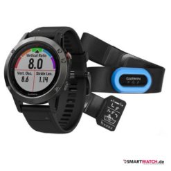 Garmin fenix 5 HRM Bundle, Sapphire, Silikon - Schwarz