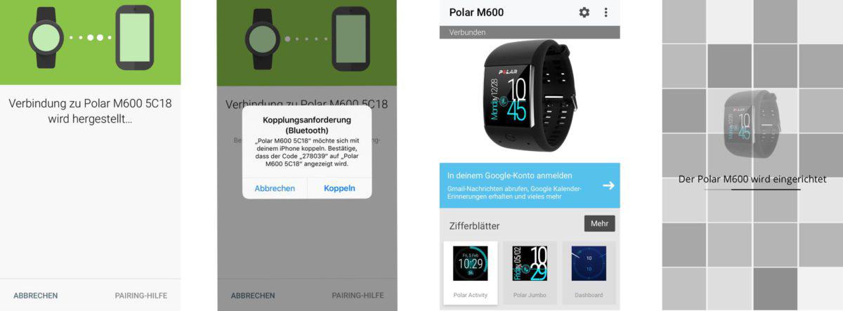 Polar M600 Verbindung mit Smartphone