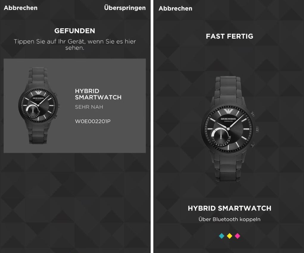 Emporio Armani Connected App Einrichtung