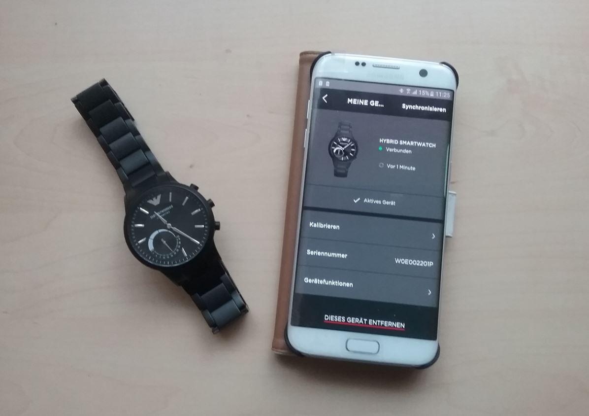 Smartphone koppeln mit Emporio Armani Connected Smartwatch