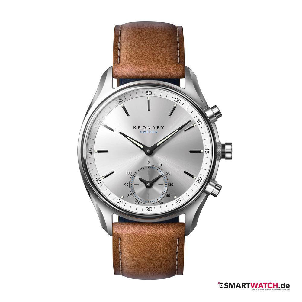Kronaby Sekel, Leder - Braun/Silber - 43mm