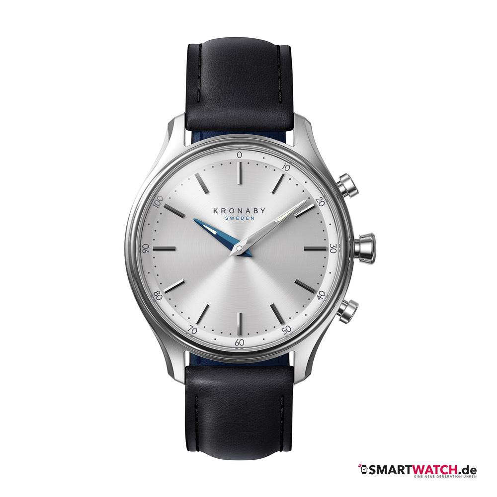 Kronaby Sekel, Leder - Schwarz/Silber - 38mm