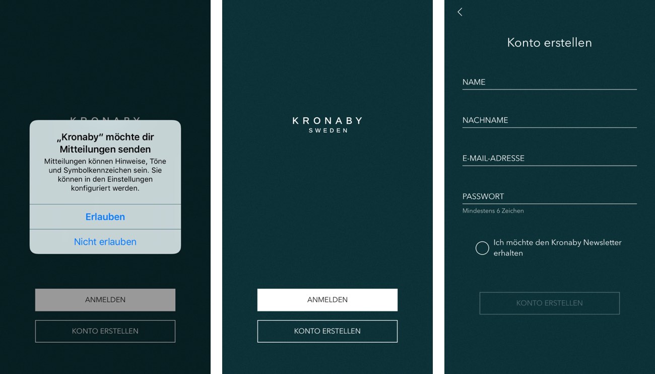 Kronaby App Anmeldung und Einrichtung Kronaby App Anmeldung und Einrichtung