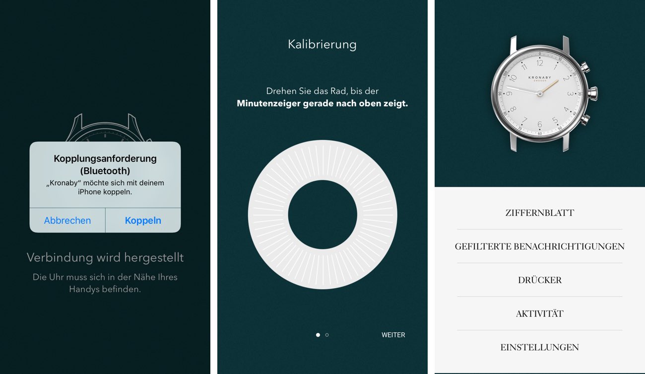 Kronaby App Kopplung und Kalibrierung Kronaby App Kopplung und Kalibrierung