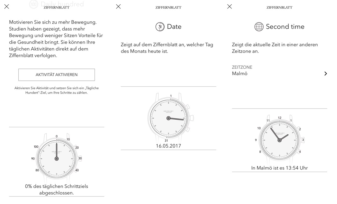 Kronaby App Ziffernblatt Kronaby App Ziffernblatt
