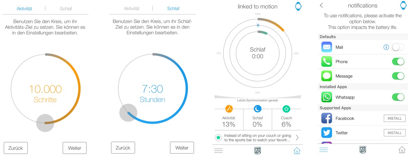 Frederique Constant Horological Smartwatch 2016 App MMT365 Einstellungen Ziele und Smart Notifications