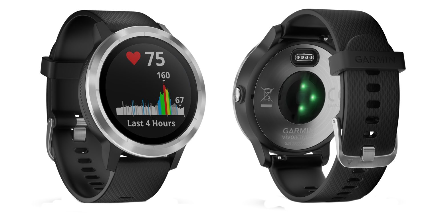 Garmin Vivoactive 3 Schwarz/Silber Front/Back mit Herzfrequenzmesser Garmin Vivoactive 3 Schwarz/Silber Front/Back mit Herzfrequenzmesser