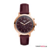 Damen,Leder - Dunkelrot/Rosegold (36mm)