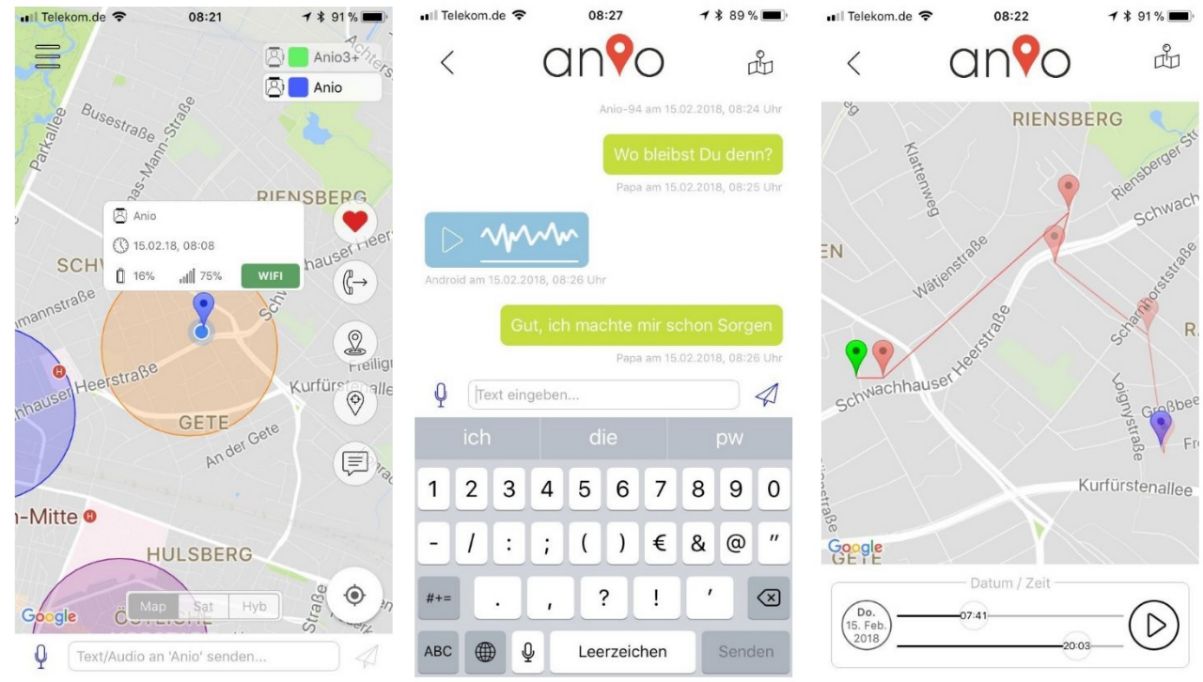 Anio 3 Touch Kinder Smartwatch App
