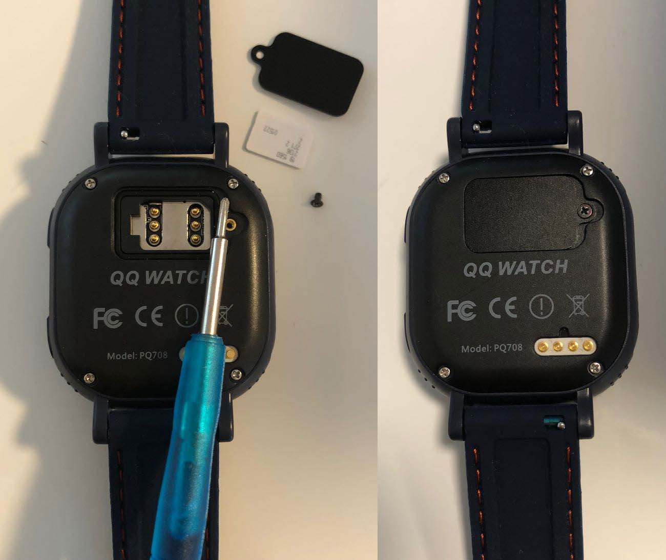 Tencent QQ Watch Touch Dunkelblau SIM Karten Slot Tencent QQ Watch Touch Dunkelblau SIM Karten Slot