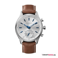 Kronaby Sekel, Leder – Braun/Silber (blaue Zeiger und Indizes) - 38mm