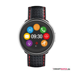 MyKronoz ZeRound 2 HR Premium,Leder - Schwarz/Rot