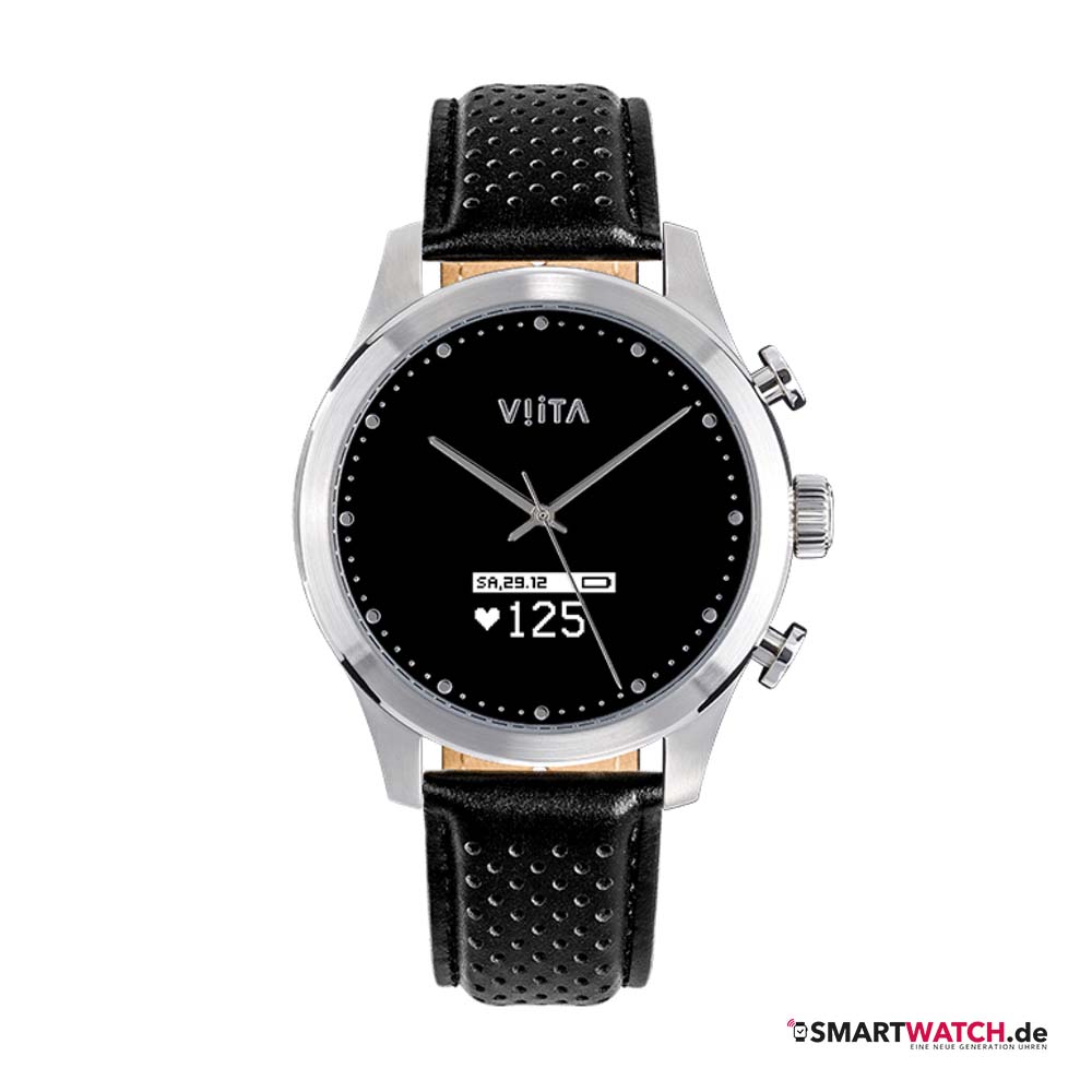 VIITA Hybrid HRV Grand Classic - 45,3mm, Leder - Schwarz/Silber VIITA Hybrid HRV Grand Classic - 45,3mm, Leder - Schwarz/Silber