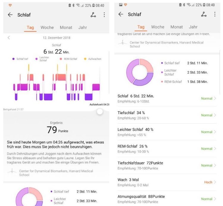 Huawei Watch GT Smartwatch Test Schlaftracking