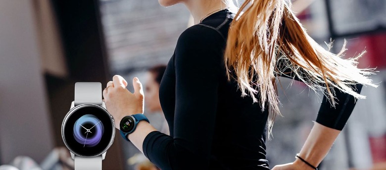 Samsung Galaxy Watch Active Smartwatch beim Joggen Samsung Galaxy Watch Active Smartwatch beim Joggen
