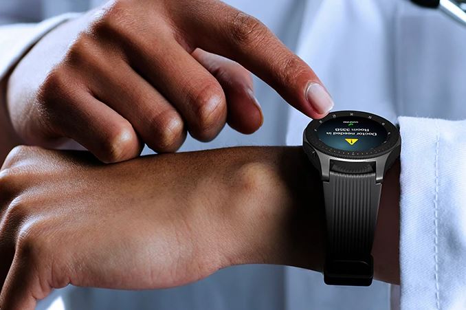 Samsung Galaxy Watch Finger auf Display Smartwatch