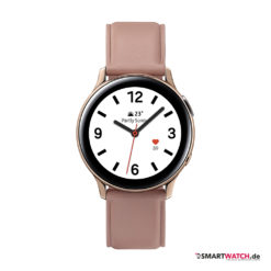 Samsung Galaxy Watch Active 2 - 44mm, Edelstahl - Lederarmband - Rosa/Gold