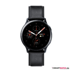 Samsung Galaxy Watch Active 2 - 44mm, Edelstahl - Lederarmband - Schwarz