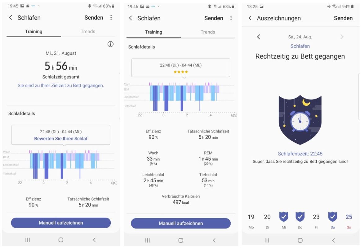 Samsung Galaxy Watch Active Schlaftracking Smartwatch Test