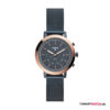 Damen,Milanaise - Blau,Pinkgold (36mm)