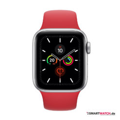 Apple Watch Series 5 GPS = 40 mm, Aluminium Sportarmband– Rot/Silber |