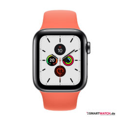 Apple Watch Series 5 GPS = 40 mm, Edelstahl Sportarmband – Clementine/Schwarz |