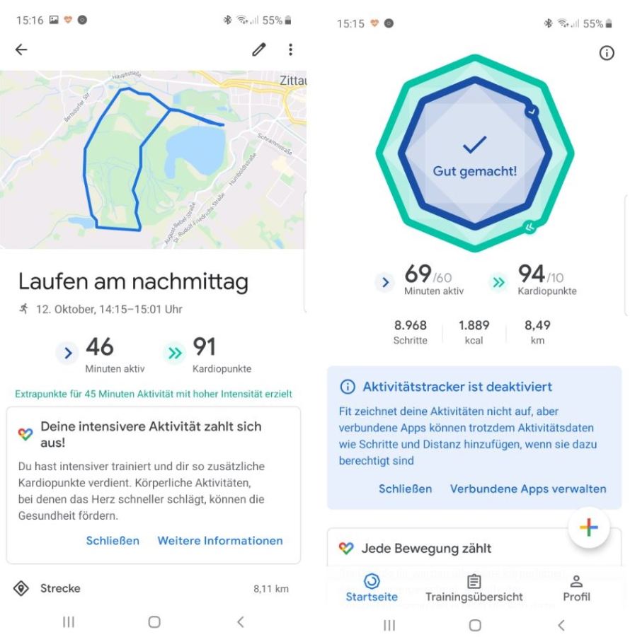 casio wsd-f21hr pro trek smartwatch test google fit laufauswertung