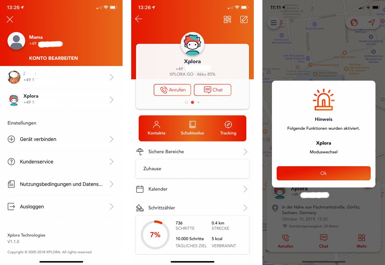 XPLORA GO App Menü, Einstellungen, Modus wechseln XPLORA GO App Menü, Einstellungen, Modus wechseln
