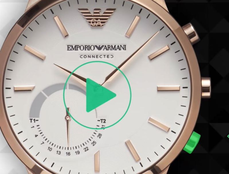 Emporio Armani Connected Hybrid Smartwatch Taste markiert für Musikwiedergabe Emporio Armani Connected Hybrid Smartwatch Taste markiert für Musikwiedergabe
