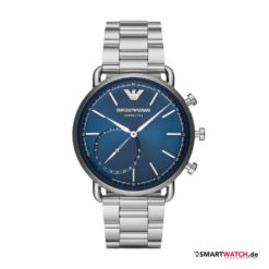 Emporio Armani Connected - 2017, Gliederarmband - Silber/Blau - ART3028