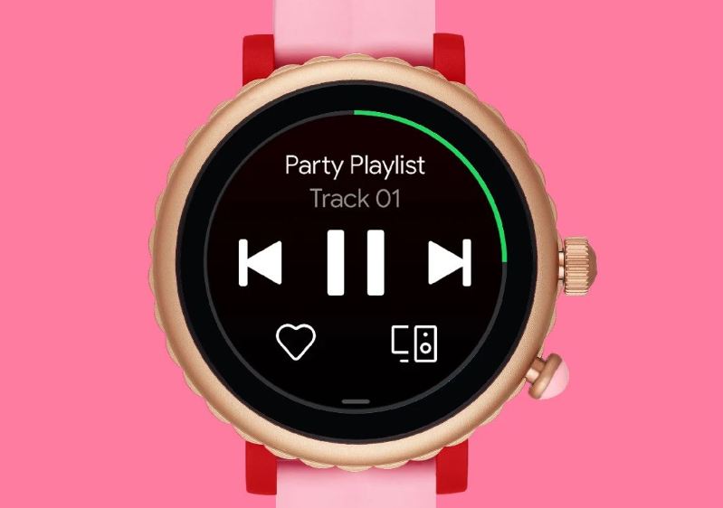 Kate Spade New York Smartwatch Display zeigt Musikwiedergabe Kate Spade New York Smartwatch Display zeigt Musikwiedergabe