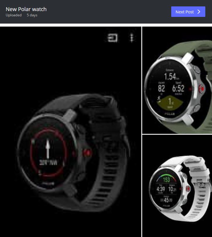 screenshot leak polar grit x smartwatch