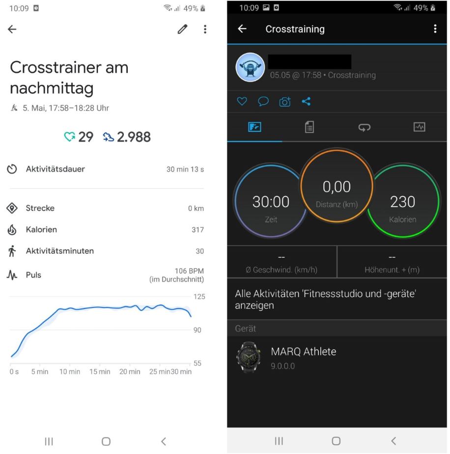 armani exchange connected touchscreen smartwatch test crosstrainer vergleich mit garmin