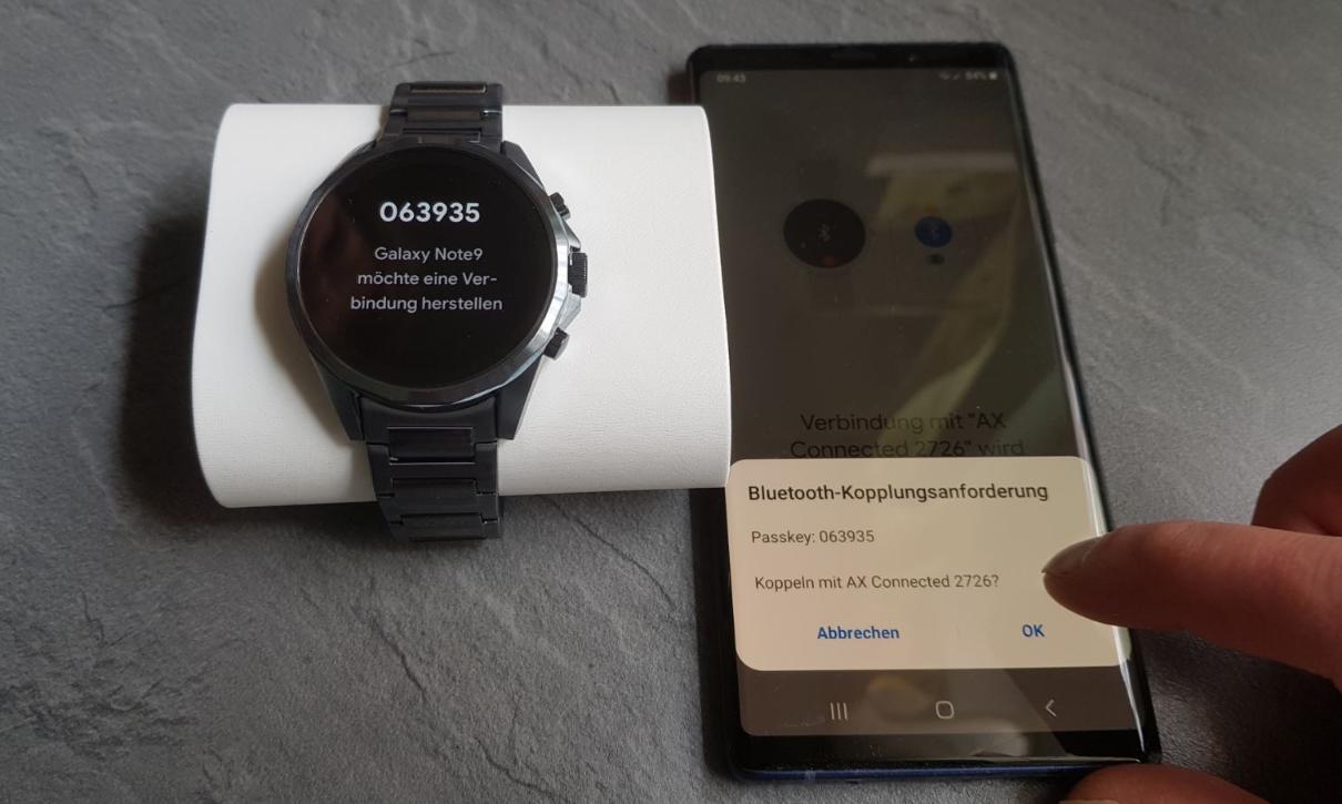 armani exchange connected touchscreen smartwatch test einrichtung schritt 2