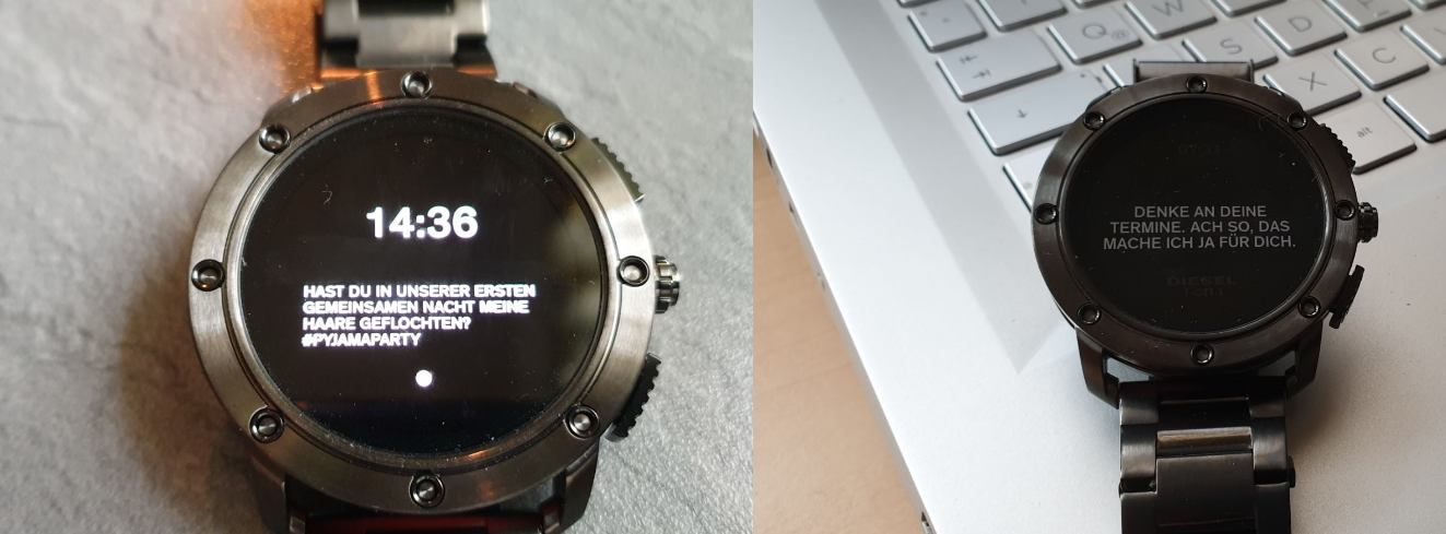 diesel on axial test on i app smartwatch
