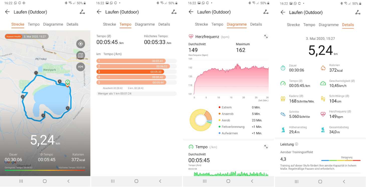 huawei watch gt 2e smartwatch test lauftraining auswertung
