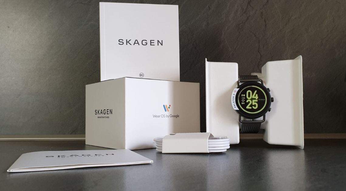 skagen falster 3 smartwatch test verpackung lieferumfang