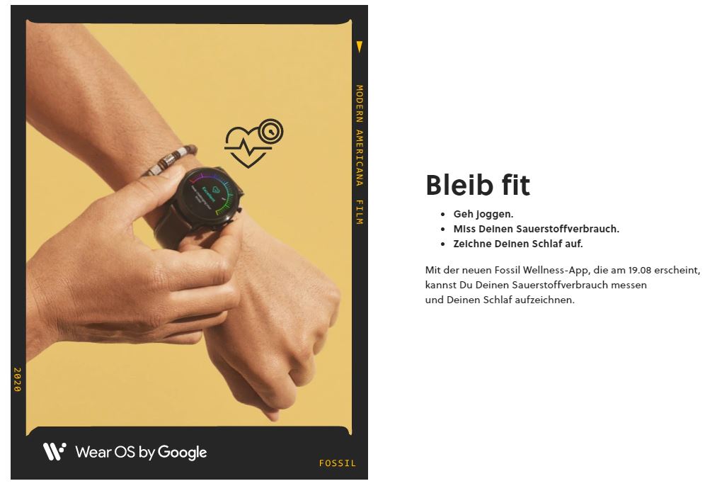 fossil ankuendigung wellness app smartwatch