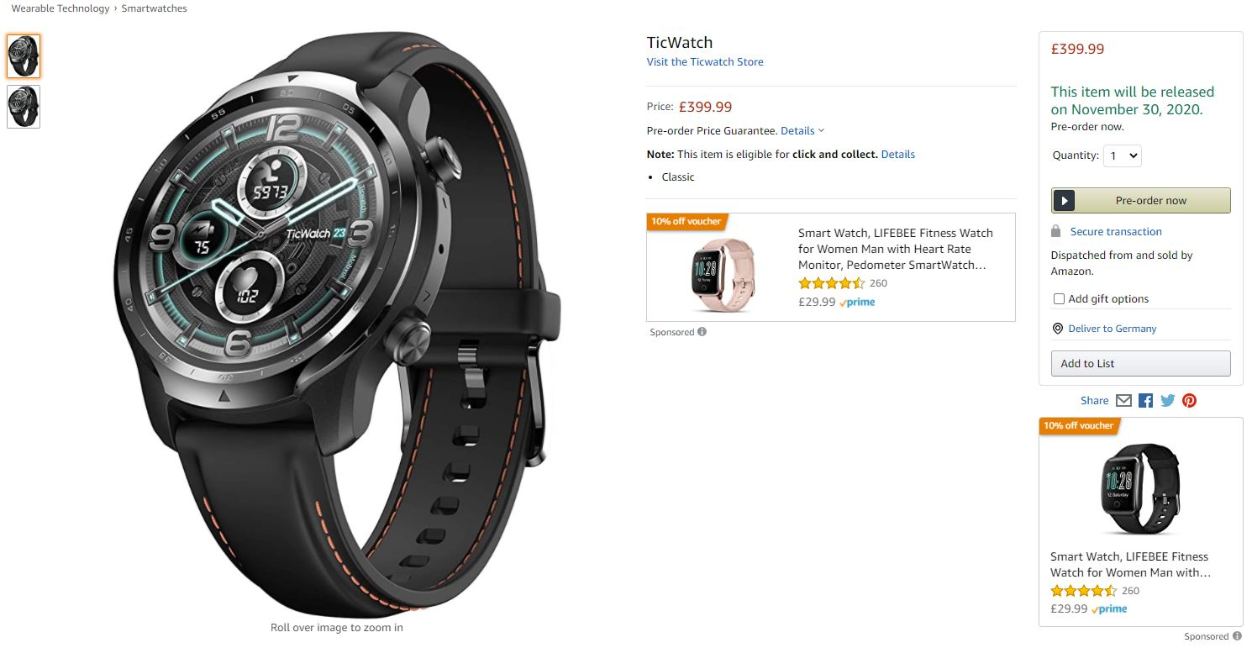 mobvoi ticwatch pro 3 smartwatch leak