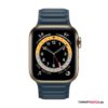 Apple Watch Series 6 = 44 mm, GPS Edelstahl Lederarmband – Gold/Blau